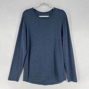 Lululemon Mens Size‎ L Navy Heathered Soft Stretch Long Sleeve Crew Neck Tee